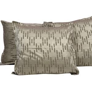 MCM Inspired Geometric Grid Neutral Euro Pillow Covers Set of Three 27x27